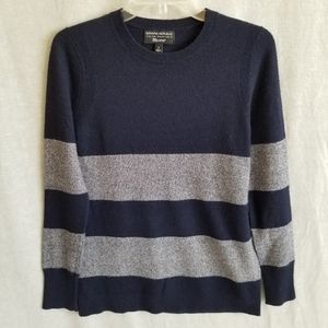 Banana Republic Filpucci Navy‎ Blue Tweed Stripe Wool Blend Pullover Sweater